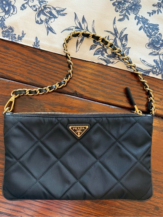 Prada Handbags - Prada Re-Nylon Mini Quilted Pouch Clutch Bag